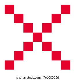 Red X Letter vector icon 