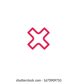 icono de rechazo de prohibición de marca x roja. Ilustración vectorial de material aislada en fondo blanco.