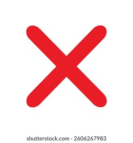 Red X Mark. flat vector illustration.