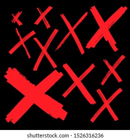 red x mark paint background