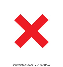 Diseño plano de Vector de icono de silueta de marca x rojo.