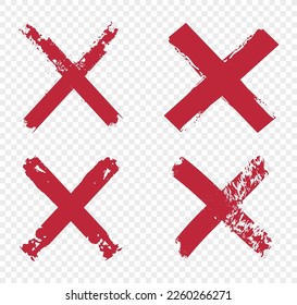 Red X marks .Rejected sign in grunge style.Grunge cross sign.