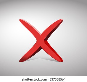 Red "x" shape, "x" letter, cross
