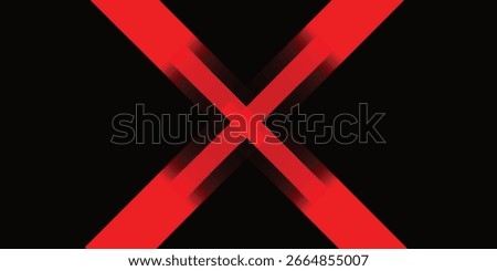 Red X shape on a black background.