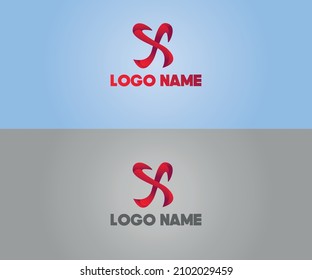 red X shape,simple logo vector design