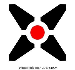 Red X sign, shape, letter. Crosshair, target mark, reticle concept icon