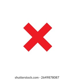 Red x silhouette vector flat illustration design.
