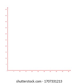 Red x-axis and y-axis along with numbers on white paper