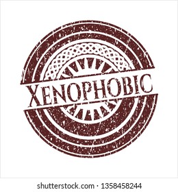 Red Xenophobic rubber stamp
