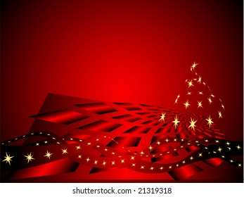 Red xmas background with stars