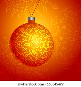 Red Xmas Ball With Pattern