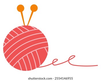 Red yarn ball vector icon isolated on white background.