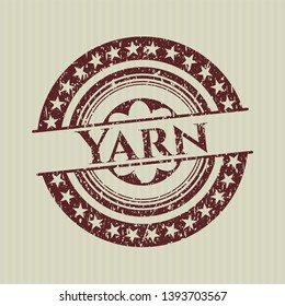 Red Yarn rubber grunge texture seal