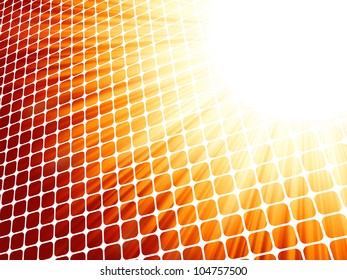 Red yelloe rays light 3D mosaic. EPS 8 vector file included