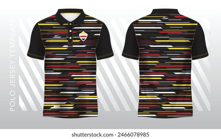 red and yellow abstract background for polo jersey sport. Sport uniform in front and back view. Mock up for sport club.