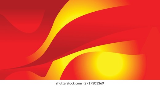 Fundo abstrato amarelo vermelho, ondas suaves, luz brilhante, projeto de movimento dinâmico