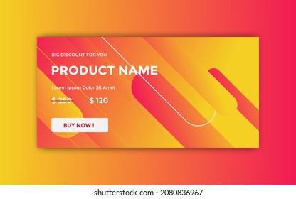red and yellow abstract backgrounds form a subtle gradient color and there are shape ornaments to Modern the shape of the banner.