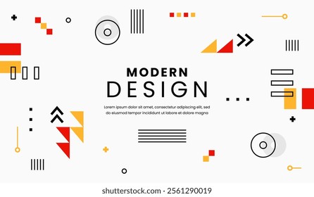 Red and yellow abstract geometric background vector illustration