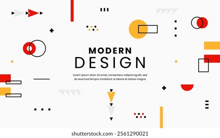 Red and yellow abstract geometric background vector illustration
