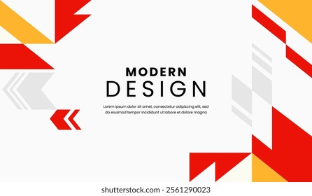 Red and yellow abstract geometric background vector illustration