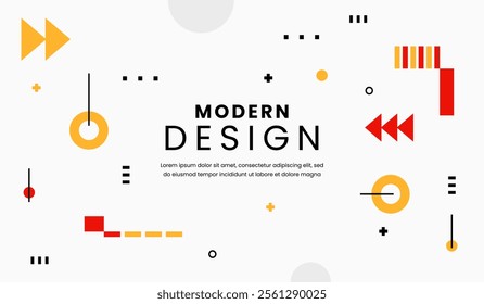 Red and yellow abstract geometric background vector illustration