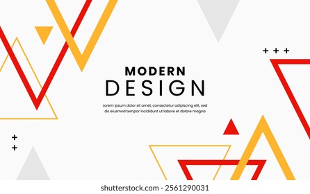Red and yellow abstract geometric background vector illustration