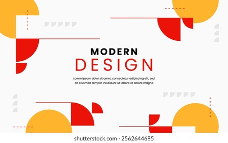 Red and yellow abstract geometric background vector illustration