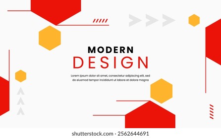 Red and yellow abstract geometric background vector illustration