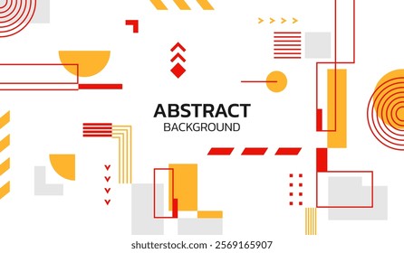 Red and yellow abstract geometric background vector illustration