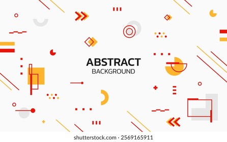 Red and yellow abstract geometric background vector illustration