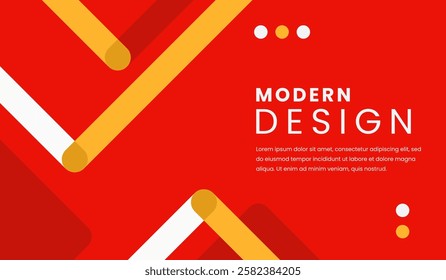 Red and yellow abstract geometric background vector illustration