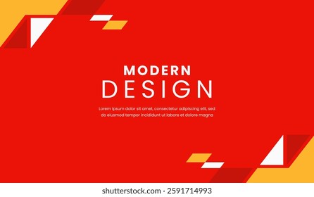 Red and yellow abstract geometric background vector illustration