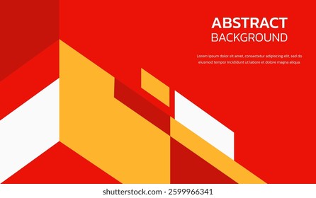 Red and yellow abstract geometric background vector illustration