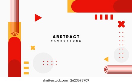 Red and yellow abstract geometric background vector illustration