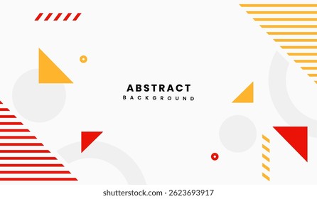 Ilustración vectorial de fondo geométrico abstracto rojo y amarillo