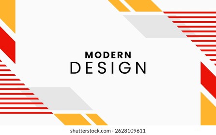 Ilustración vectorial de fondo geométrico abstracto rojo y amarillo