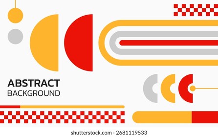 Ilustración vectorial de fondo geométrico abstracto rojo y amarillo