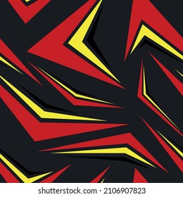patrón geométrico sin soldadura de abstracto amarillo rojo con formas poligonales. Modelo de impresión de vinilo para carreras de carreras de texturas de camuflaje digital moderno. Fondo vectorial.