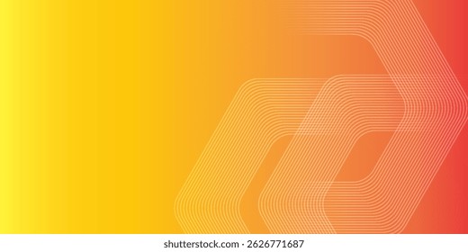 red, yellow, Abstract hexagonal lines on a gray background, featuring geometric stripe line art. Perfect for posters, brochures, covers, websites, and banners. eps10