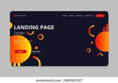 Red and yellow abstract illustration designed for landing pages, websites, and digital presentations. Clean, professional, and creative look. Perfect for startups, tech companies.