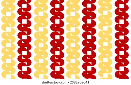 red and yellow abstract strip vertical line, round and block column strip repeat seamless pattern as fabric print design, wrap patter, t-shirt screening
