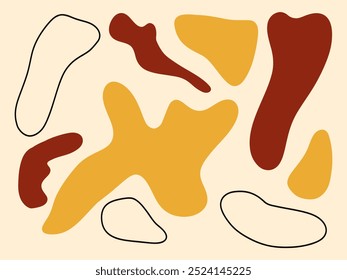 Red and yellow abstraction. Background, texture, backdrop, blots. Vector illustration
