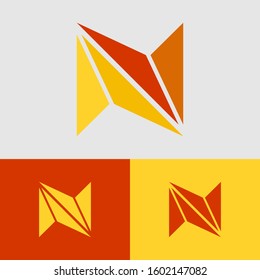 red yellow arrow logo design for company or business
