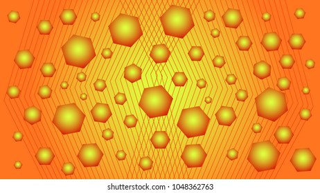 Red and yellow background with geometric shapes for websites, banners, covers, invitations, packages.