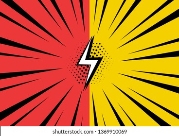 Red and yellow background in pop art style. Vector illustration