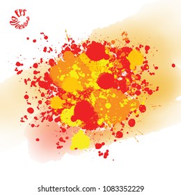 Red and Yellow background splashes. Colored vector concept design. Hand-drawn digital asset.