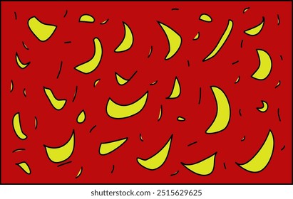 red and yellow background, stains on canvas