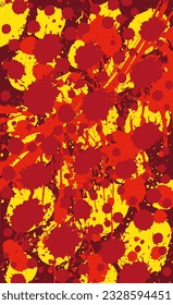 Red and yellow background of streaks, splashes of paint. Vector abstract grunge illustration illustration