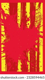 Red and yellow background of streaks, splashes of paint. Vector abstract grunge illustration illustration
