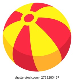 Una bola roja y amarilla con un fondo blanco